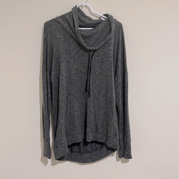 ATHLETA Marbled Gray Cowl Neck Pullover Long Sleeve - Picture 2 of 6